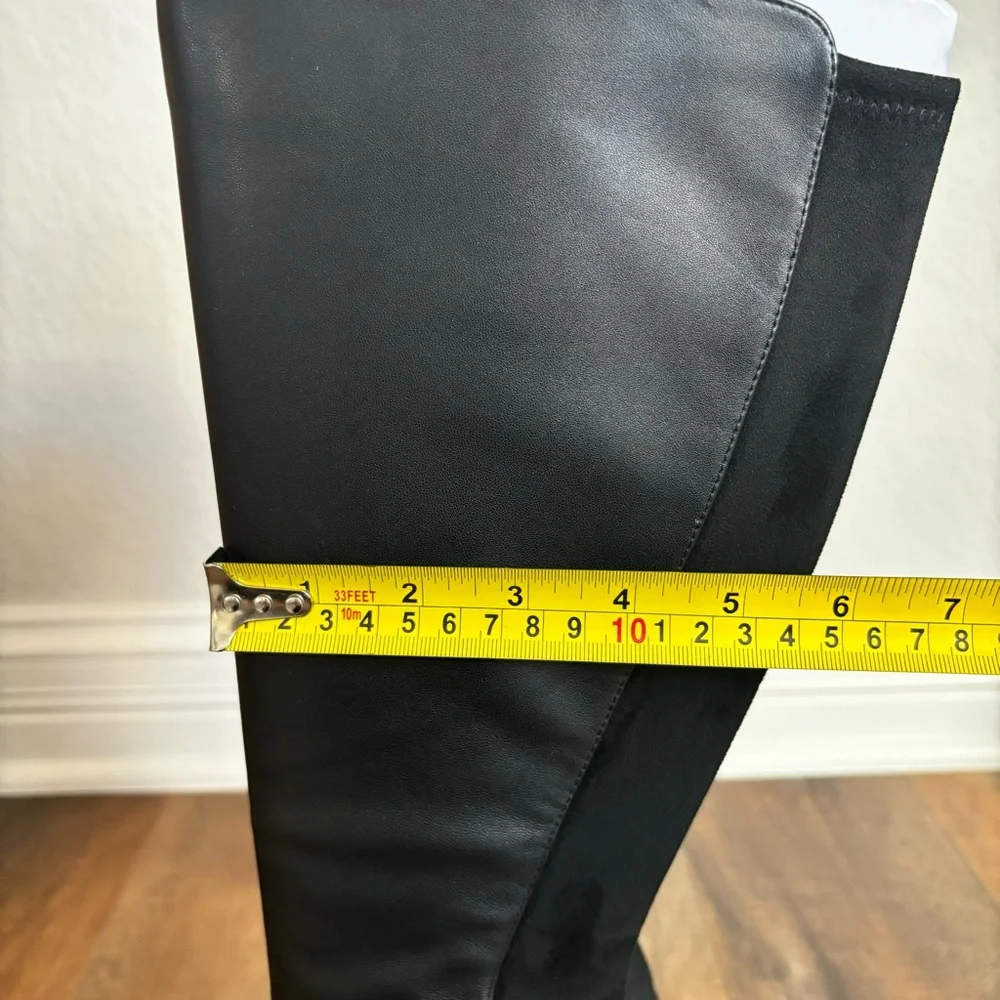 ALDO Women Size 7 Milann Pointed-Toe Tall 4” Stiletto Heel Black Leather Boots - Picture 8 of 12